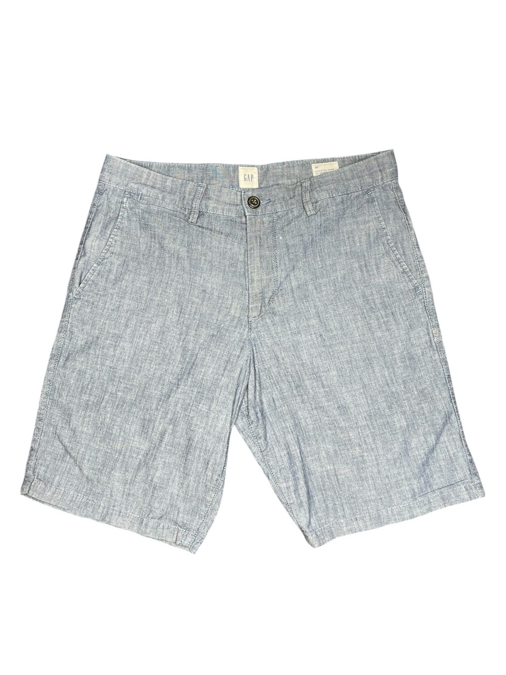 GAP Men's Sky Blue Linen-Blend Flat Front Shorts